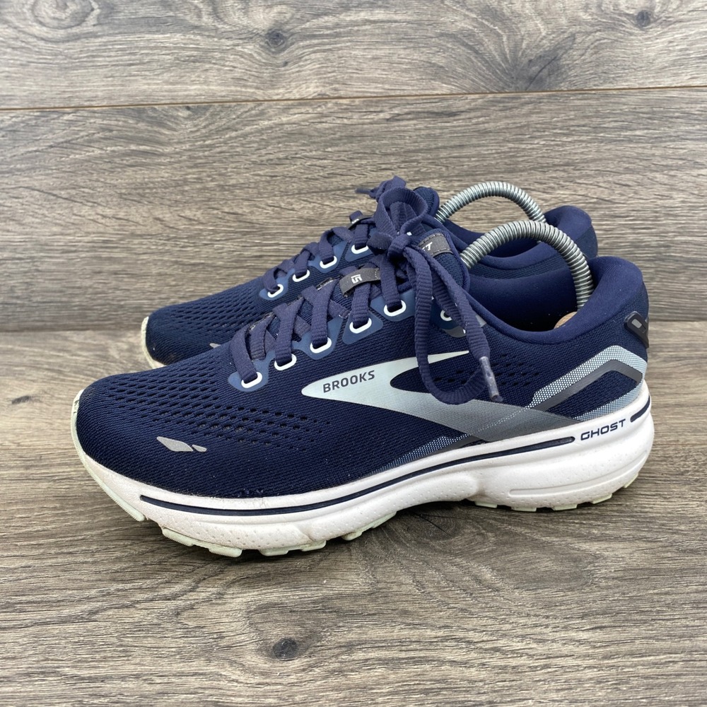 Brooks Ghost 15 Running Shoes Women 5.5 Navy Blue DNA LOFT v2 1203801B450